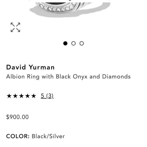 David Yurman black onyx and diamond ring - Picture 4 of 10